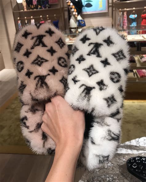 lv pink fur slippers|Women's Mules & Slides .